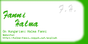 fanni halma business card